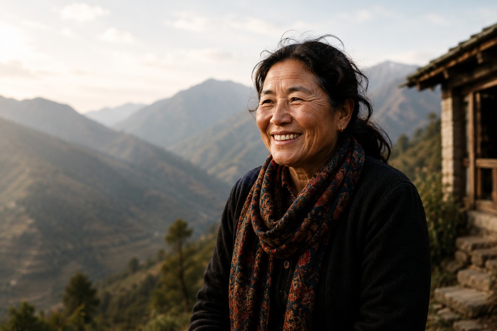 A tea house host in the Himalayas